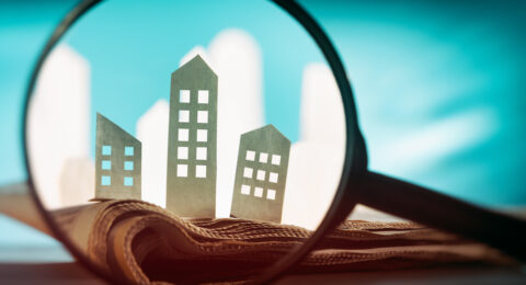 Concept of rent, search, purchase real estate.